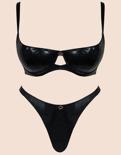 Scantilly Serpent Padded Half Cup Bra Black