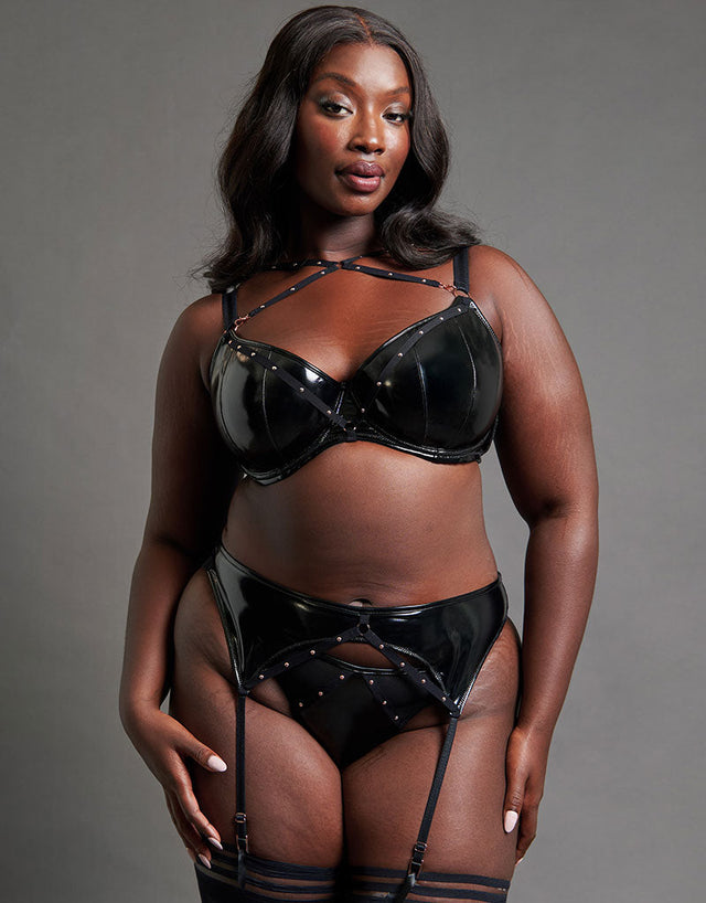 Scantilly Studded Seduction Suspender Belt Black