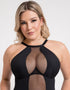 Scantilly Swerve High Neck Wired Bodysuit Black