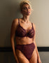 Scantilly Laced Up Plunge Bra Merlot