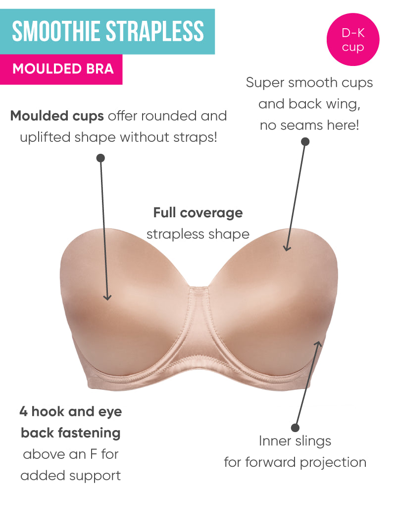 Multiway strapless bra with spacer cups
