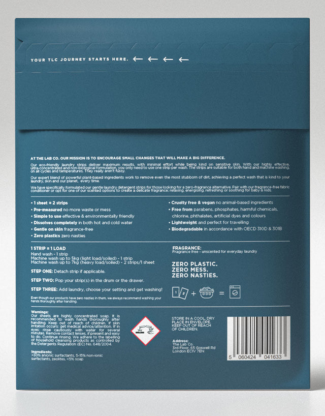 The Lab Co Laundry Strips 32 Pack Fragrance Free