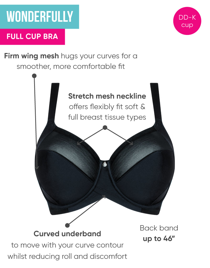 YOURS Curve Black & Red Lace Strap Detail Padded Longline Bra