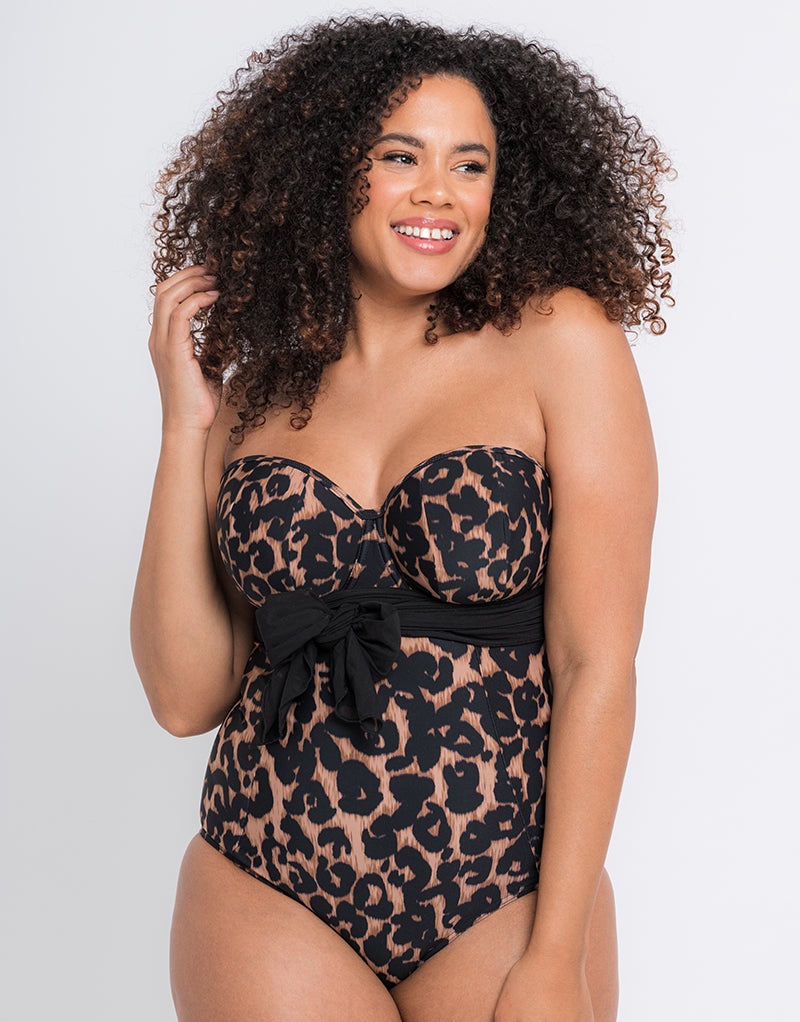 Leopard/Zebra One Piece Swimsuit Push Up Big Breast Women Swimwear Plus Size