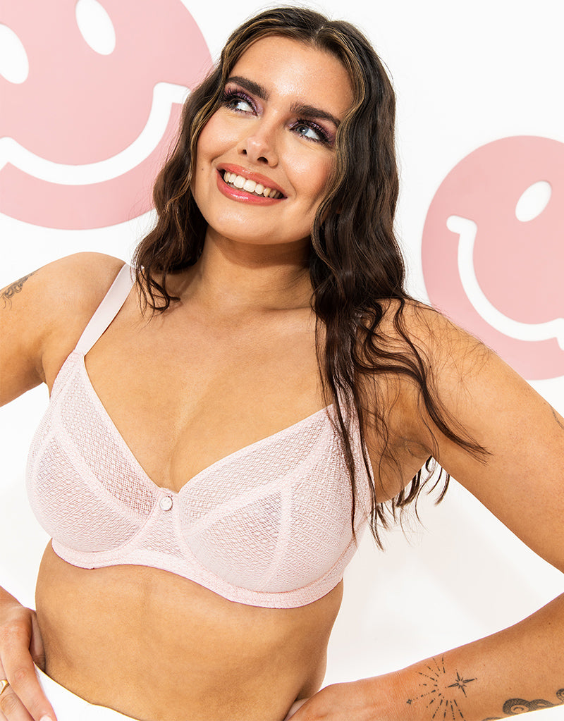 Buy DD-GG White Recycled Lace Comfort Full Cup Bra 36G, Bras