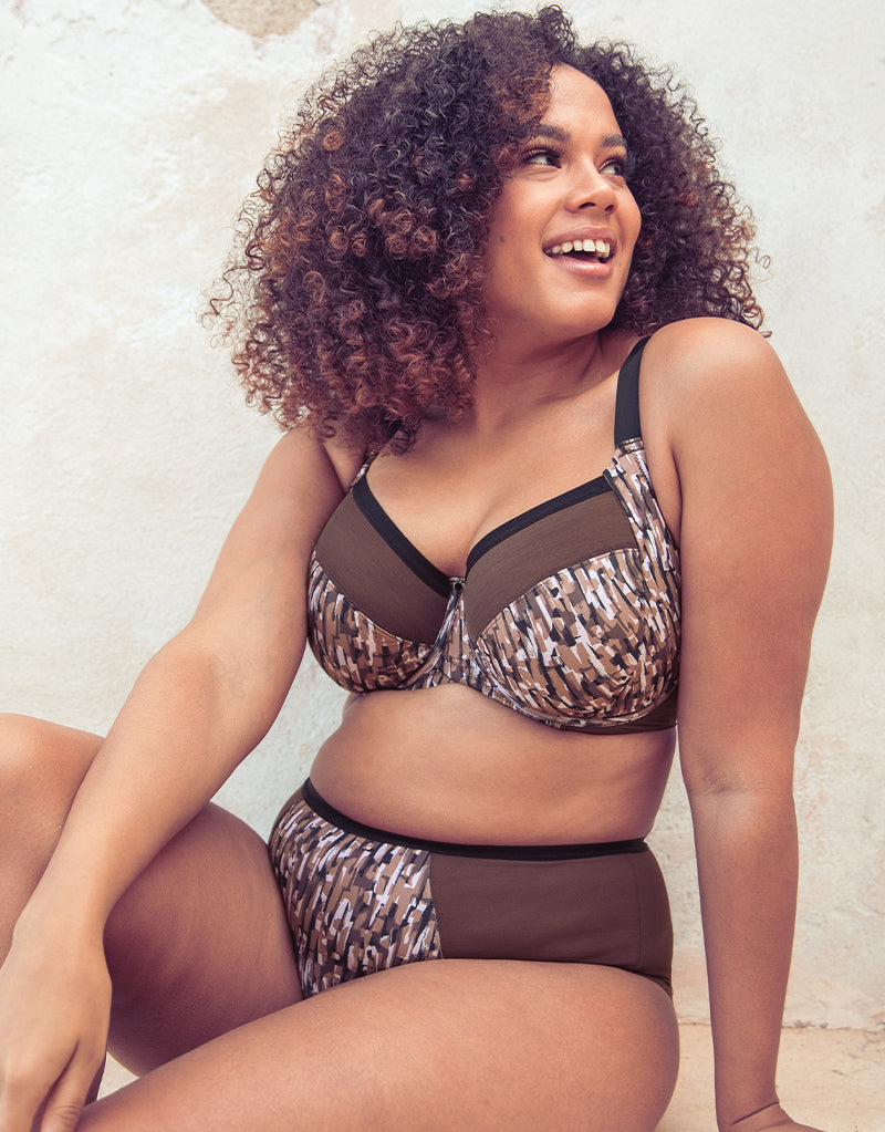 Curvy Kate WonderFully Full Cup Side Support Bra Cocoa Print – Curvy Kate CA