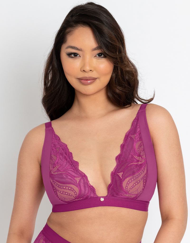 Bella Scalloped Lace Bralette - Lavender by Miguelina at ORCHARD MILE