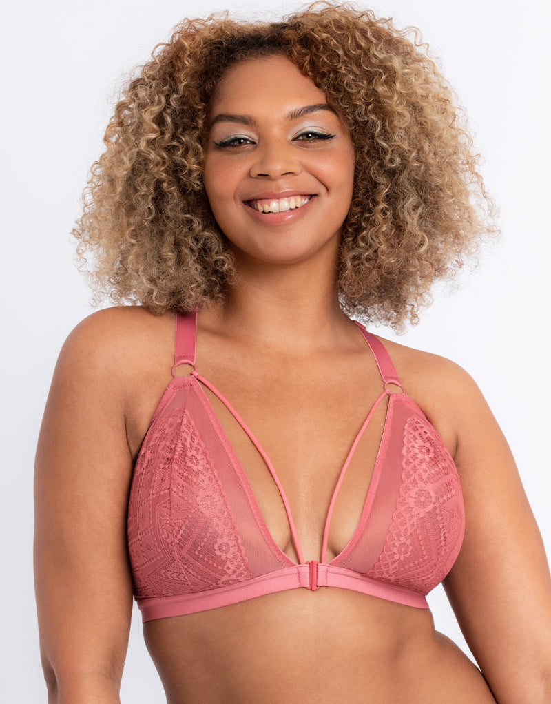 Curvy Kate Front and Centre Wire-free Bralette - Mint/Pink Green
