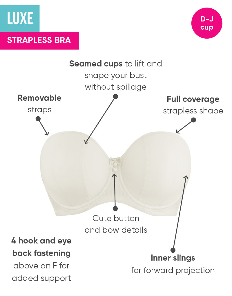 Curvy Kate Luxe Strapless Bra Pearl Ivory – Curvy Kate CA